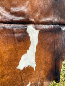 a165. Black white reddish Cowhide