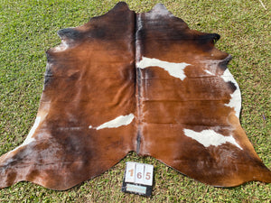 a165. Black white reddish Cowhide