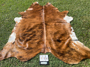 a114. brindle white belly Cowhide