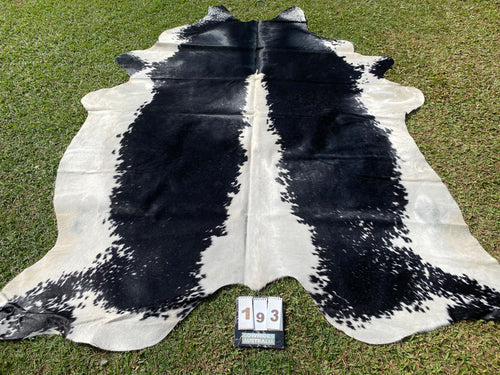 a193. Black white speckled Cowhide