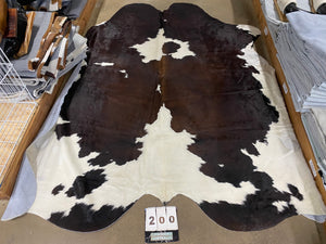 a200. Black white reddish  Cowhide