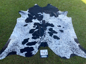 a168. Black white speckled Cowhide