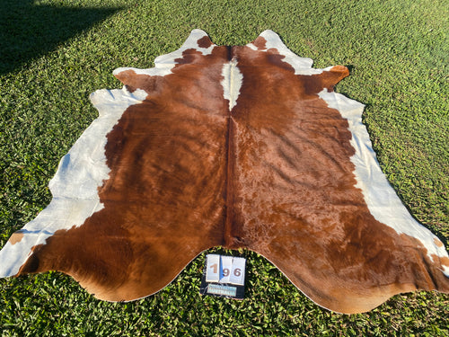 a196. Brown white Hereford Cowhide