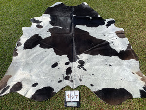 a197. Black white speckled Cowhide