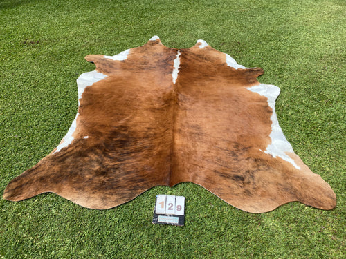 a129.Brindle white belly Cowhide