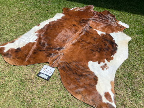 a129. Brindle white belly Cowhide