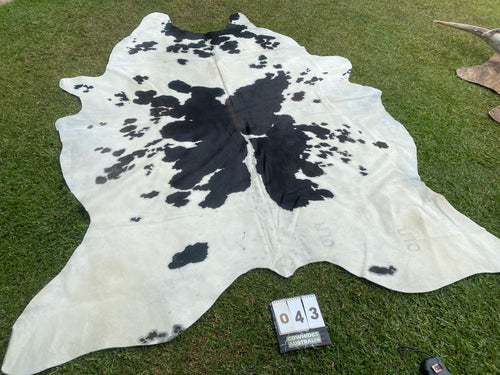 43. Black white reddish Cowhide